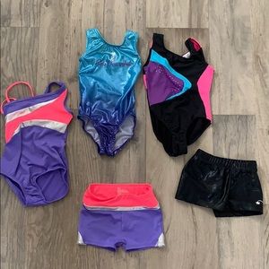 Gymnastics Leotards and shorts